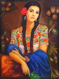 Faiza Bilgrami, Woman Era, 35 x 37 inches, Mixed Media on Paper, Figurative Painting, AC-FZBLG-020